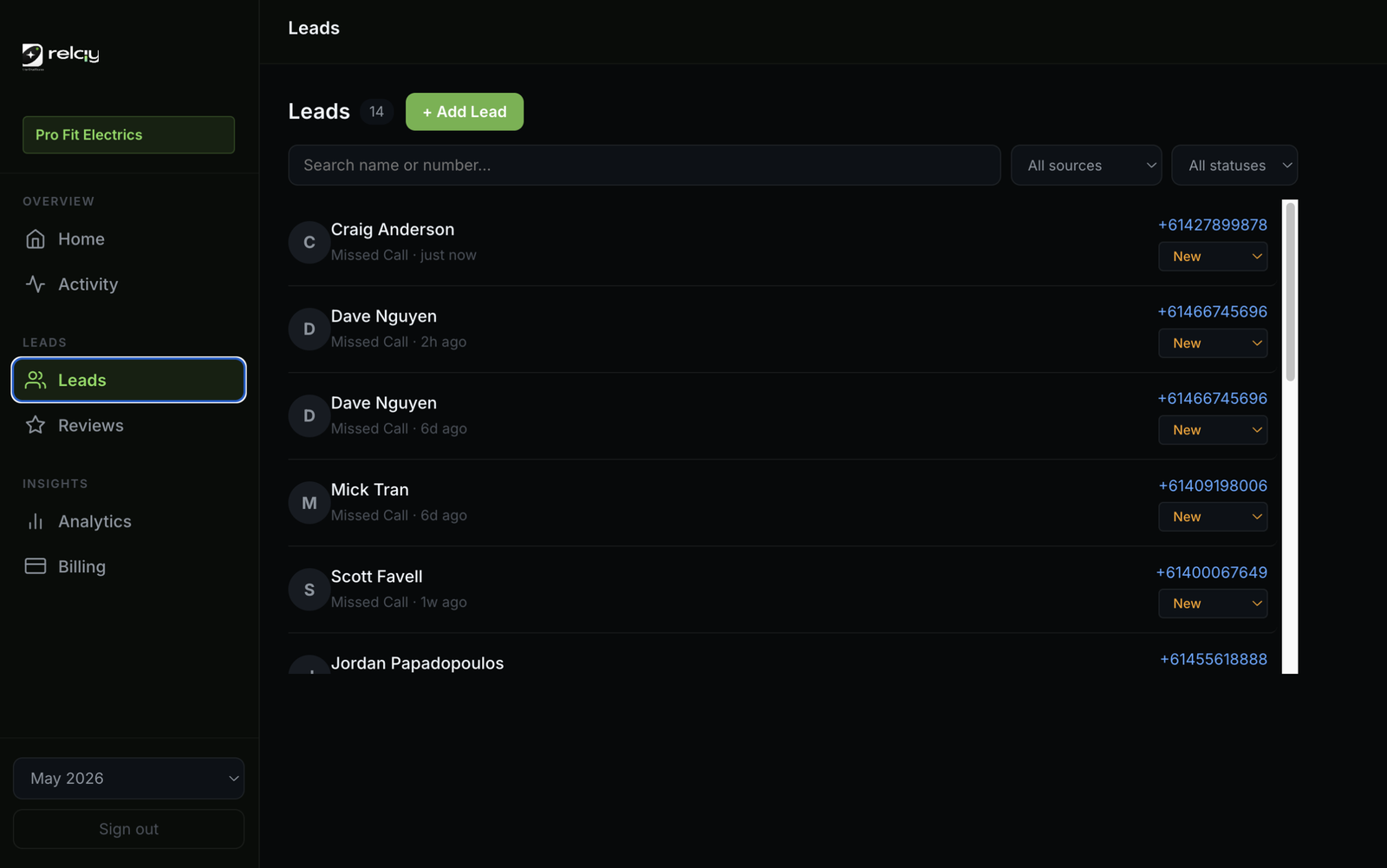 Relay automated SMS text back firing instantly for an Australian tradie missed call
